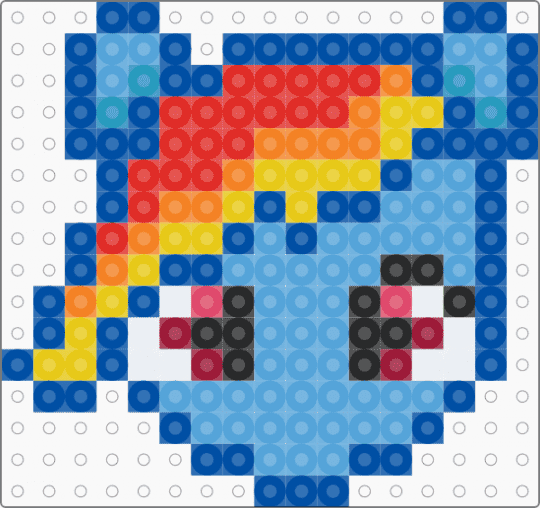 rainbow dash perler - blue,light blue