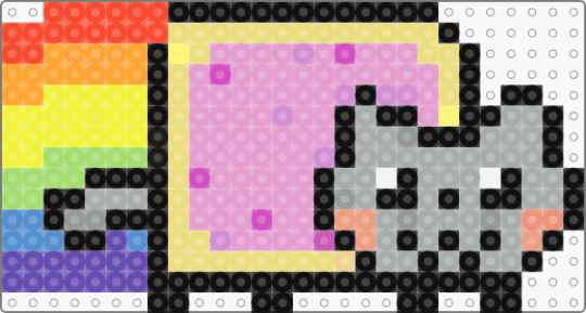 nyan cat perler! for bracelet?? - yellow,pink,gray