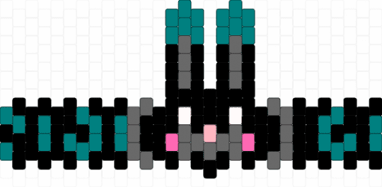 bunny cuff 3 - black,gray,teal