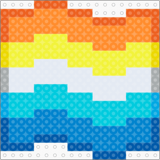 aroace - orange,yellow,light blue,blue