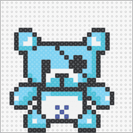 Blue Emo Bear - teddy bear,emo,eye patch,sad,charm,blue,soulful,melancholy,creative,form