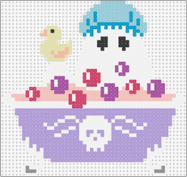 Bath Ghostie - bath,ghost,tub,duckie,bubbles,cute,spooky,shower,purple,white,light blue