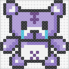 Purple Emo Bear - teddy bear,emo,cry,sad,animal,plush,expressive,purple,black,white