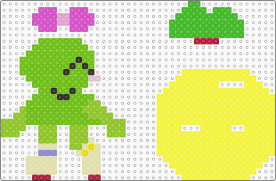 tpot two standee - green,yellow,tpot,bfdi,bfdia,bfb,two,twotpot