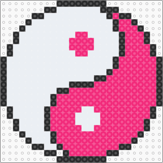 Pink Yin Yang - white,pink