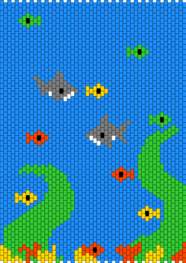 Ocean Tapestry - burnoutamiright, coral, fish, kelp, light blue, ocean, sharks, thisishell, whywouldyoumakethis