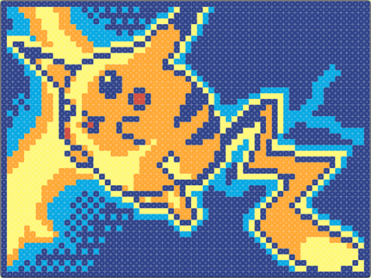Pikachu GBC TCG - blue,orange,pikachu,pokemon,trading card game,sprite