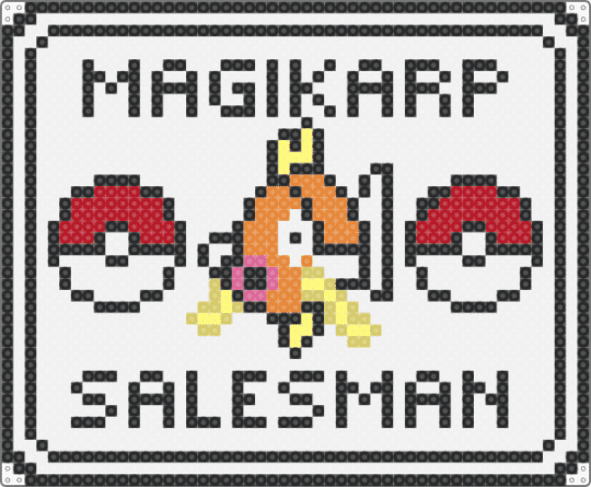 magikarp salesman for edc - white,yellow,orange,red