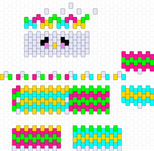 Yellow, Blue, Pink and Green Clown Pattern - pink,yellow,light blue