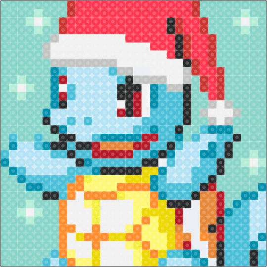 Squirtle Chrismas - light blue,red,pokemon