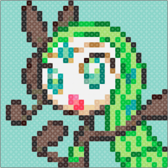 Meloetta - green, light blue, tan