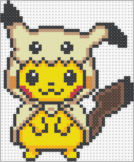 Pikachu Mimikyu Cloak Perler Recolor - yellow,pokemon,electric,gaming,character