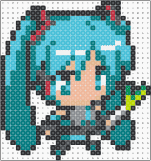 Hatsune Miku Chibi with Leek - teal,light blue,anime,egirl,manga,kawaii,waifu