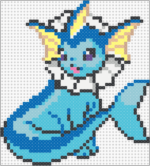 Vaporeon Perler - blue,light blue,eevee,pokemon,character,eeveelution,evolution,water,aqua