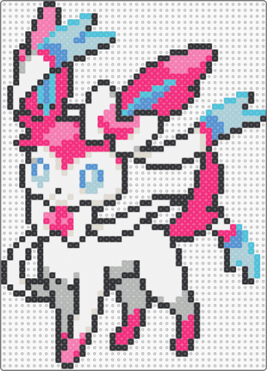 Sylveon Perler - pink,cotdfairycore,pokemon,gaming,character,eevee,eeveelution,evolution,perler