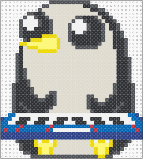 Gunter the Penguin from Adventure Time - beige,gray,dj,adventure time,finn,penguin,winter,snow,music,cartoon