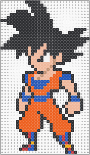 Goku Perler - black,orange,beige,dragonball,dragon,ball,character,anime