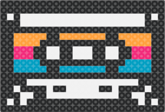 Mixtape3 - cassette,tape,music,retro,audio,mixtape,album,black,white,orange,light blue