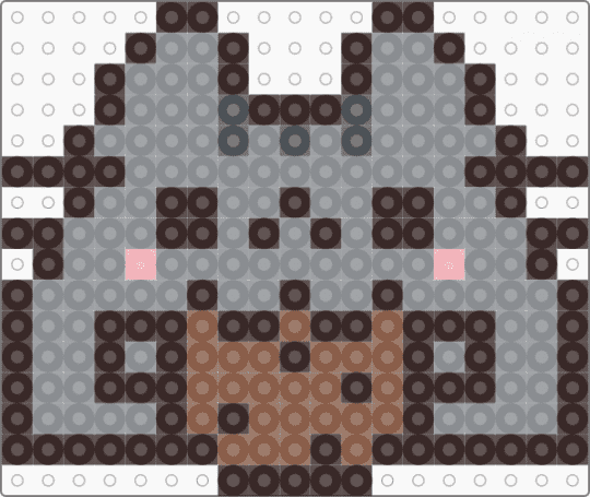 pusheen eating a cookie - brown, gray