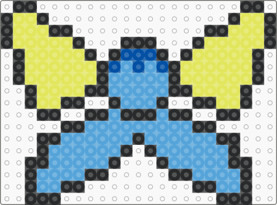 vaporeon bow perler! - light blue,yellow
