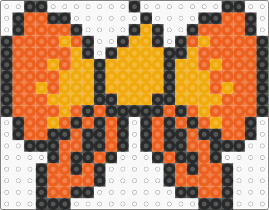 flareon bow perler! - black,orange