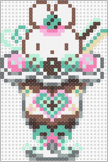 bunny mint choco ice cream sundae - colorful, cotddessert, pink, teal