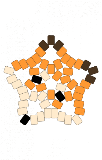 fox star - beige, orange