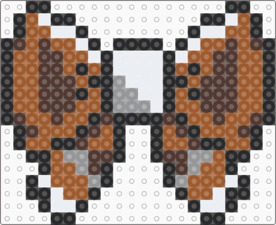 eevees bow perler! - brown,tan
