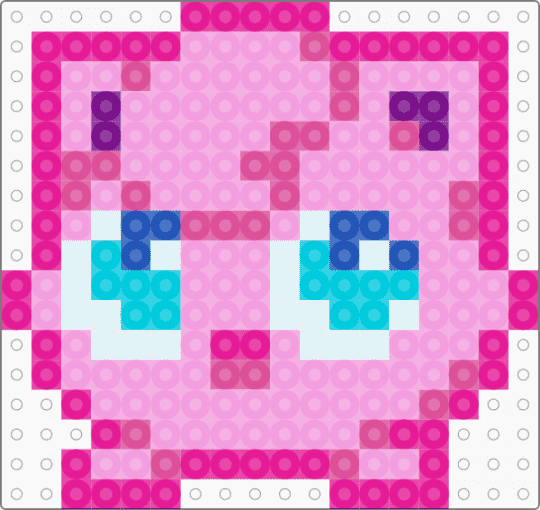 jigglypuff pokémon perler - pink