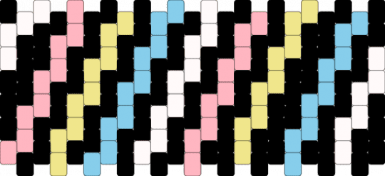 discreet pan multi-stitch cuff! - black,pink,yellow,light blue