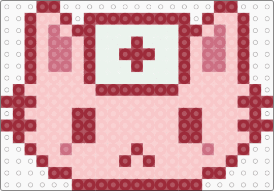 pink nurse kitty - beige, red