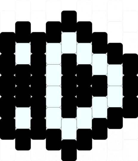 :D flat charm - black, white