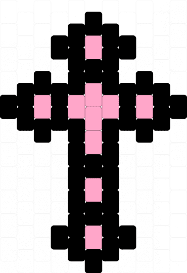 pastel goth cross flat stitch - black