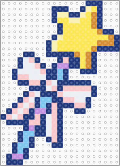 pastel star magical girl wand ☆ - beige, blue, yellow