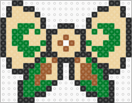 leafeon bow perler! - green,beige