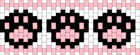 black & pink cat paw cuff pre-made - pink,white