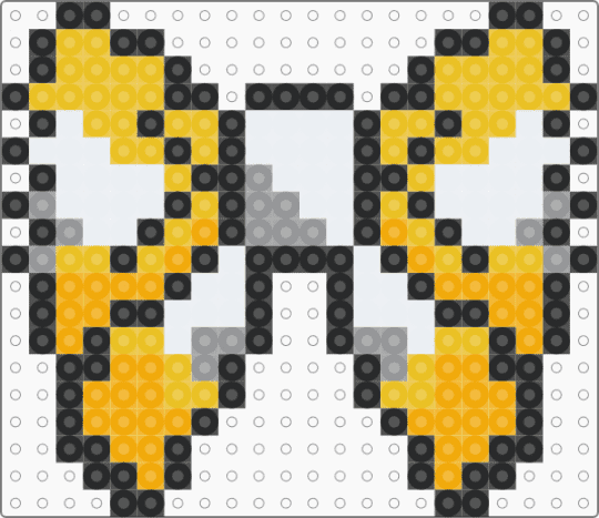 jolteon bow perler! - orange,yellow