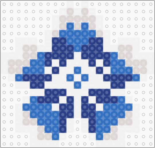 white and blue flower (perler) - blue