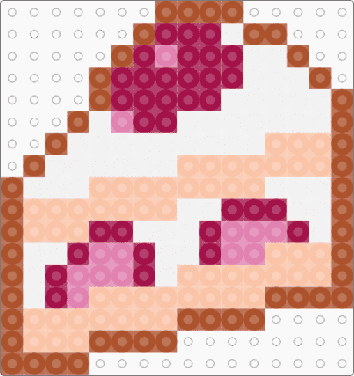 strawberry shortcake slice - beige, red