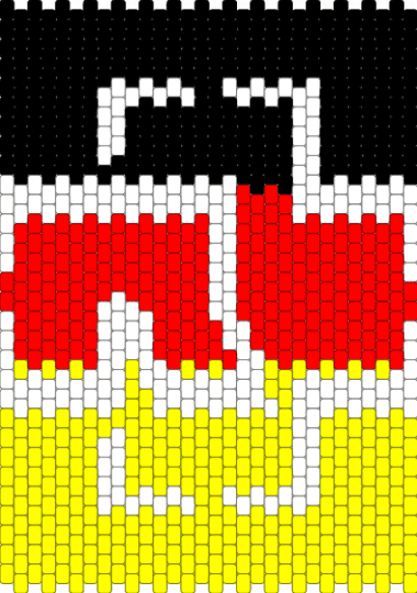 Rammstein logo - red,yellow,rammstein,kandi,pony beads