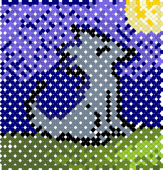 Wolf x base pattern - gray,purple,blue