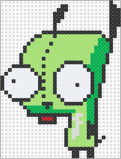 GIR kandi!!!!! (I tried) - green,gir,kandi,cute,keychain
