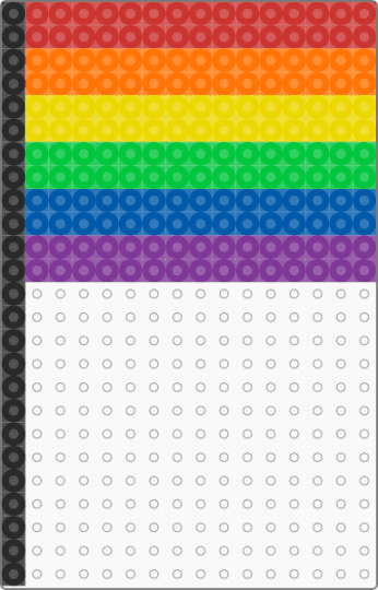 handheld pride flag - colorful, green, orange, pink