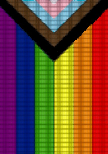 progress pride banner (pony bead) - banner, colorful, green, lgbtq, orange, pink, pride, purple, red