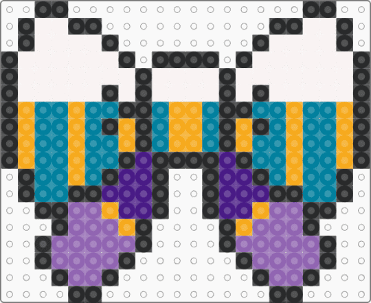 Esmeralda Bow - orange, pink, teal