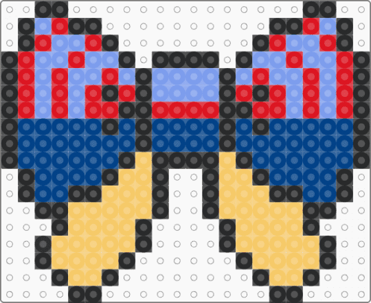 Snow White Bow - blue, yellow