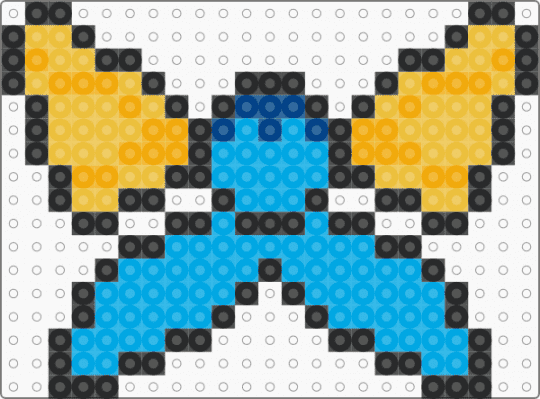 Vaporeon Bow - light blue, yellow