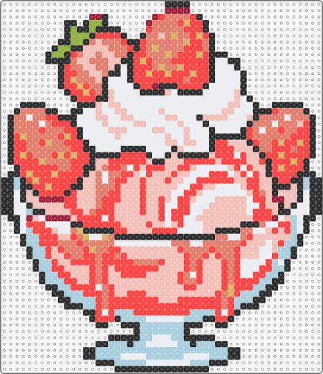 Strawberry Sundae - beige, food, fruit, ice cream, orange, red, strawberry, sundae