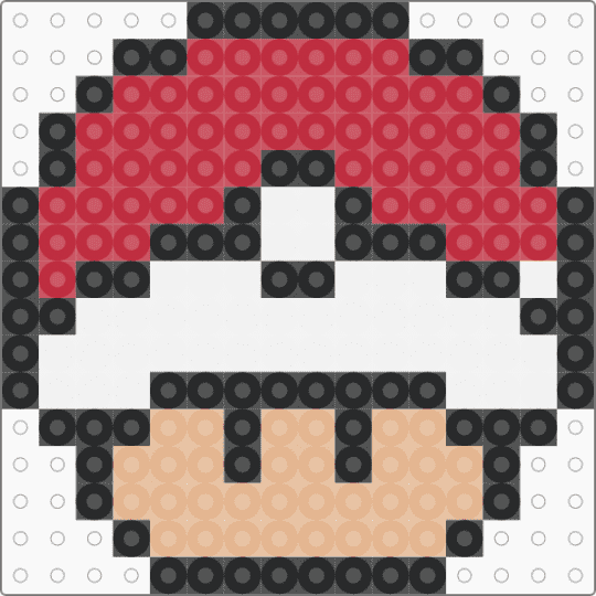 PokeBall Mushroom - Pokemon / Mario Bros - red,beige,pokeball,mushroom,pokemon,pikachu,mario bros