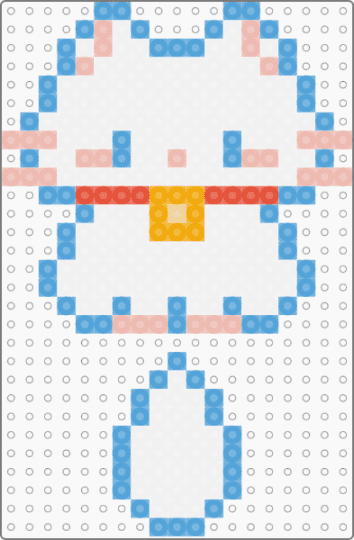 kitty(white) - white,light blue,beige